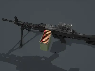 HeclerKoch 121 MG5 pack Low-poly 3D model