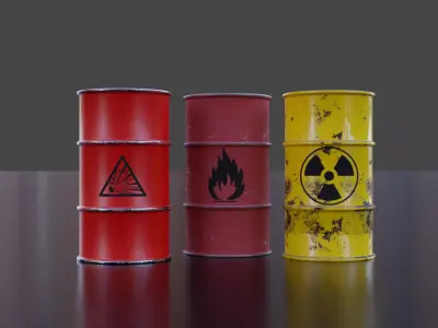 Barrel hazard barrels Low-poly 3D model