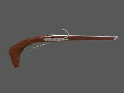 16th century Petronel Arquebus Halbhaken Low-poly 3D model