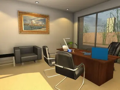Office Base Low-poly 3D model