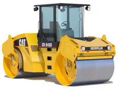Vibratory Asphalt Compactor Cat CB543D 3D model