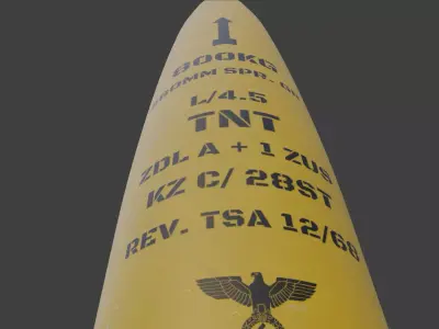 Tirpic ship projectil ww2 german 3D model