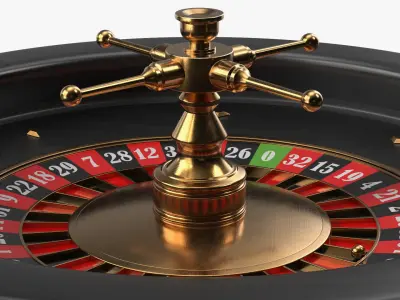 European Style Roulette Mechanism with Numbered Slots 3D model