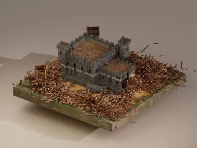 Medieval Castle Level 5 3D model