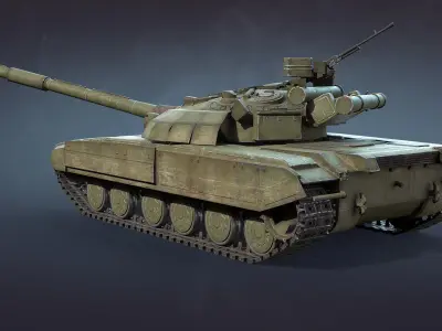 T-64 BM Bulat Low-poly 3D model