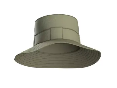 Olive Bucket Hat 3D model