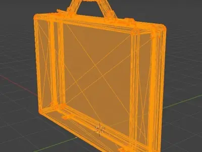 Briefcase Low-poly 3D model