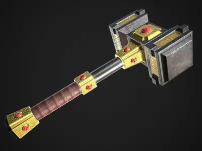 Fantasy Hammer 03 Low-poly 3D model