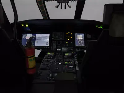 Black Hawk UH-60 Cockpit Low-poly 3D model