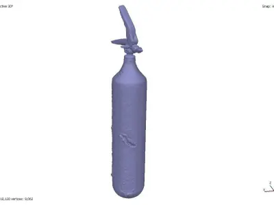Two rusty broken fire extinguishers 3D model
