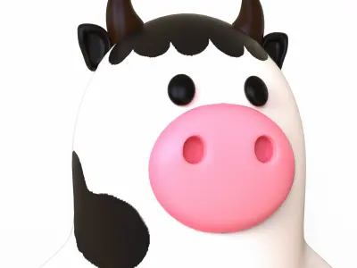 Cow stylized Low-poly 3D model