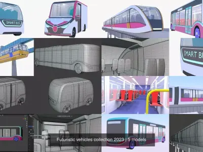 Futuristic vehicles collection 2023 3D Model Pack