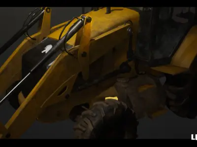 Driveable Animated Excavator Dozer with Material Variations Low-poly 3D model purchase