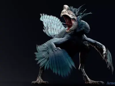 Dinosaur GigantoRaptor - Oviraptorosaur Unity Engine Project Low-poly 3D model