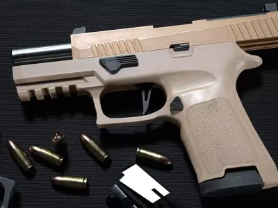 Compact Pistol Low-poly 3D model purchase