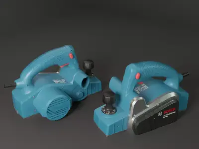 Realistic Bosch Power Planer with PBR Texture Low-poly 3D model
