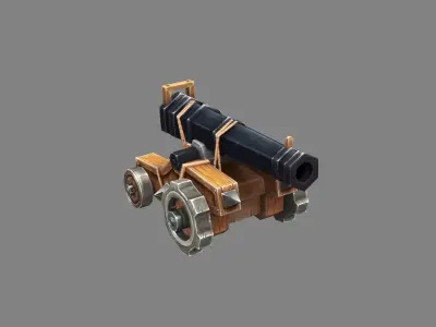 Ancient cannon Low-poly 3D model purchase