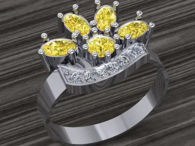 SolarCrest ring Part of garniture 3D print model