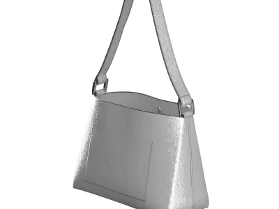 Silver Leather Shoulder Bag 3D model