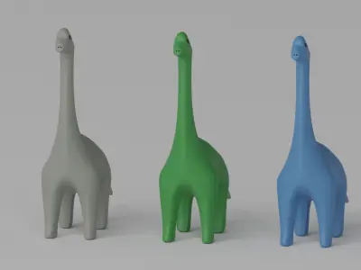 Cartoon Brachiosaurus Dinosaur 3D model purchase