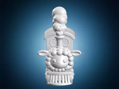 Chibi Sheep Steam Train 3D Print Model 3D print model