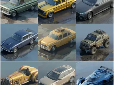 ground vehicles set 100 3D model