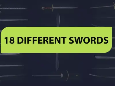18 Different types of Swords Low-poly 3D model Low-poly 3D model