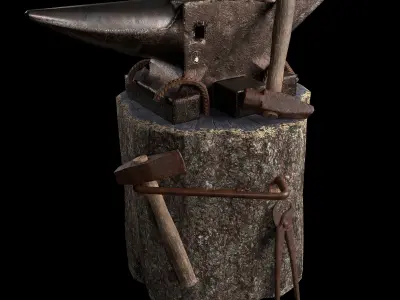Anvil Asset Low-poly 3D model