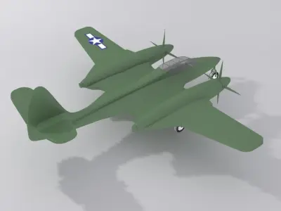 McDonnell XP-67 Low-poly 3D model