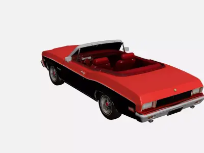 1970s Early Vintage Classic Convertible 3D model Free 3D model