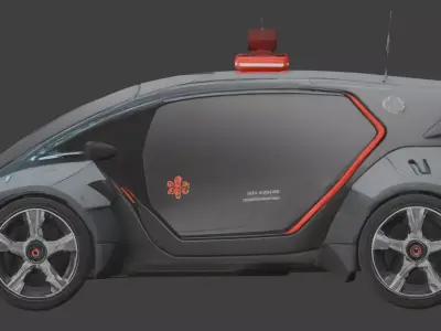 Cyberpunk Medical Response Car 3D Model Low-poly 3D model