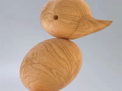 Wooden Duck Figurine 3D model