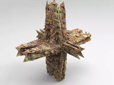 Rusted Alien Ship 6 3D model