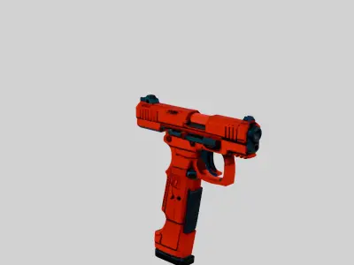Futuristic Red Gun Free low-poly 3D model