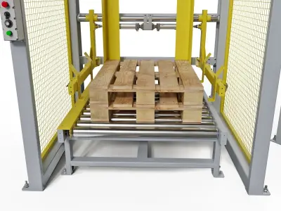 Automated logistics packaging production line 3D model
