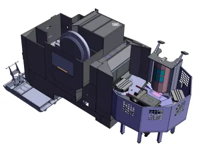 4-axis CNC machining center 3D model