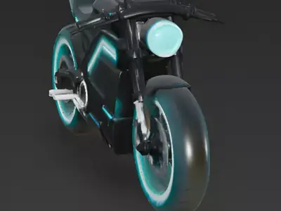 Realistic Futuristic Electric Motorcycle 3d model Low-poly 3D model