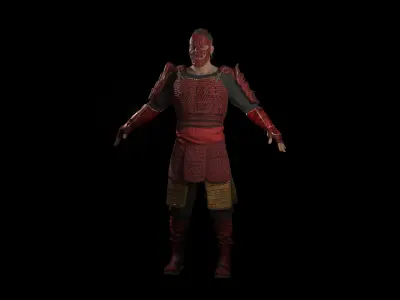 Samurai armor Low-poly 3D model