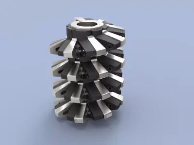 Hob with removable teeth m 36 3D model