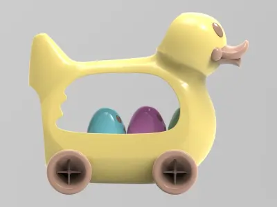 Duck and eggs 3D model