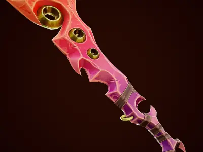 Coral Stylize Sword Low-poly 3D model