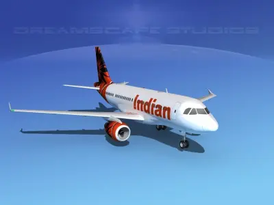 Airbus A319 Indian Airlines 3D model