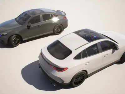 Coupe SUV - Mercedes GLC Coupe -Game Ready Vehicle Low-poly 3D model