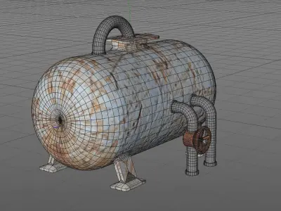 Tank -LowPoly container Free low-poly 3D model