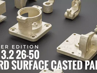 Building Blocks Kit Casted Parts Hard Surface SILVER V8 Low-poly 3D model