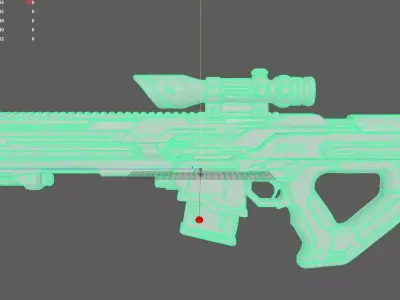 Blue Futuristic Gun 3D model