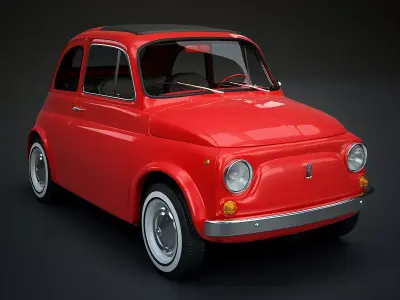 Fiat 500 Rigged 3D model