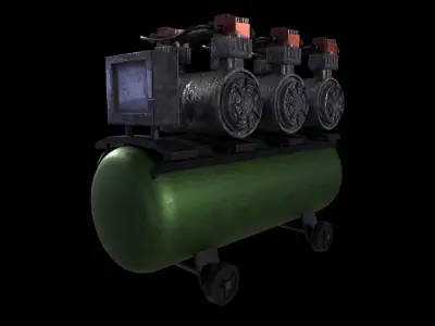 Compressor Machine High Poly 3D Model Low-poly 3D model