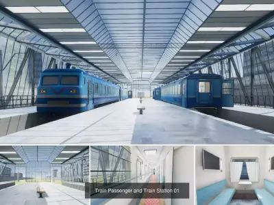 Passenger Train Interiors 3D Model Pack