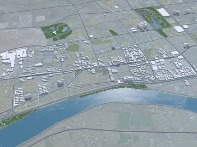 Laiwu Jinan Shandong China 30km Free low-poly 3D model